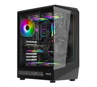 Noua Demon TK100 Case Gaming Mid-Tower ATX | Vetro Temperato Frontale e Laterale | Ventola ARGB PWM 120mm | Strip LED | Liquid Cooling 240mm | GPU fino a 320mm | Type-C | Nero