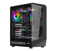 Noua Demon TK100, Case Gaming ATX Compatto, Ventola PWM ARGB e Strip LED, Mid-Tower USB 3.0 e Type-C, Frontale e Laterale in Vetro Temperato, Nero