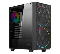 Noua Diamond C103 Nero Case Mid Tower ATX per PC Gaming, 3 Ventole LED ARGB Indirizzabile (2 x 200 mm + 1 x 120 mm),USB 3.0, Frontale Mesh e Pannello Laterale in Vetro Temperato