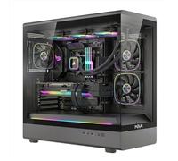 Noua Diamond CK100 | Case PC Gaming ATX Mid Tower | 3 Ventole PWM Led ARGB | Supporto Raffreddamento Liquido 360 mm | Doppio Vetro Temperato Continuo | Nero