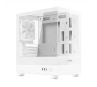 Noua Fobia LH200, Case PC Gaming Micro-ATX, Ventola Bianca 120mm, Case Micro Tower per Computer Doppio Vetro Temperato Panoramico, Bianco
