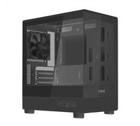 Noua Fobia LK200, Case PC Gaming Micro-ATX, Ventola Nera 120mm, Case Micro Tower per Computer Doppio Vetro Temperato Panoramico, Nero