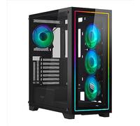 Noua Iron V111 Nero Case PC Gaming Mid-Tower ATX 0.70MM SPCC 4 Ventole PWM ARGB Indirizzabile 120 mm con Strip LED Frontale, Doppio Vetro Temperato