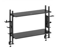 Noua Lash Scaffale con Doppia Mensola da Scrivania Regolabile, Organizer per Scrivania Gaming, Scaffale da Espositore per Ufficio e Casa