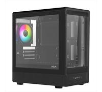 Noua Nexus PK100, Case Gaming MicroATX Compatto, Ventola PWM ARGB, Vetro Temperato a Doppia Finestra, Micro Tower con USB 3.0 e TYPE-C, Nero