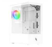 Noua Nexus P200 Case PC Gaming ATX Mid-Tower, Ventola LED ARGB 120mm MB Sync, Pannello Frontale e Laterale in Vetro Temperato Senza Cornice, Bianco