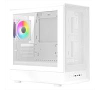 Noua Nexus PH200, Case Gaming MicroATX Compatto, Ventola PWM ARGB, Micro Tower con USB 3.0, Frontale Mesh e Laterale in Vetro Temperato, Bianco