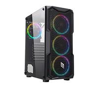 Noua Smash S1 Black Case ATX PC Gaming 0.45MM SPCC 3*USB3.0/2.0 Front Metal Mesh 4 Ventole Dual Halo RGB Rainbow Addressable 5V ADD Pannello Laterale in Vetro Temperato (AxPxL: 450x370x195 mm)