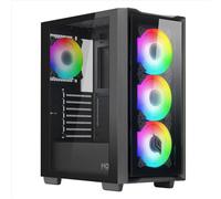 Noua Smash S101 Nero Case PC Gaming ARGB Mid-Tower ATX, 4 Ventole LED RGB Sincronizzabile 120 mm, Pannello Frontale e Pannello Laterale in Vetro temperato