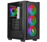 Noua Smash S102 Nero Case PC Gaming ARGB Mid-Tower ATX, 4 Ventole LED RGB Sincronizzabile 120 mm, Pannello Frontale Mesh e Pannello Laterale in Vetro temperato