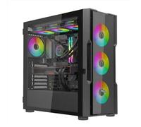 Noua Smash SK100 Case Gaming PC Mid-Tower ATX/E-ATX | Doppio Vetro Temperato | 4 Ventole ARGB PWM Preinstallate | AIO 360mm | GPU fino a 400mm | Airflow Ottimizzato
