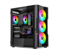 Noua Smash SK100 Case Gaming PC Mid-Tower ATX/E-ATX | Doppio Vetro Temperato | 4 Ventole ARGB PWM Preinstallate | AIO 360mm | GPU fino a 400mm | Airflow Ottimizzato
