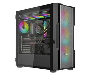 Noua Smash SK200 Case Gaming PC High Airflow | Frontale Mesh ATX/E-ATX | 4 Ventole ARGB PWM Preinstallate | AIO 360mm | GPU 400mm | Vetro Temperato Laterale