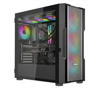 Noua Smash SK200 Case PC Gaming ATX Frontale Mesh 4 Fan ARGB PWM | Mid-Tower Supporta E-ATX, 4 Ventole ARGB 120mm Preinstallate, Radiatore Frontale e Top 360mm, Gpu fino a 400mm