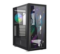 Noua Utopia F15 Nero Case ATX per PC Gaming 0.70MM SPCC Ventola ARGB 120 mm Frontale Vetro con Incisone a Laser & Pannello Laterale in Vetro Temperato (AxPxL: 477x410x210 mm)