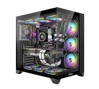 Noua Vision ZK300 | Case PC Gaming ATX Mid Tower | Ventola PWM ARGB | Struttura Doppia Camera | Supporto Raffreddamento Liquido 360 mm | Compatibile Back-Connect MB | Nero