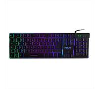Noua Yelena Tastiera Gaming a Membrana Cablata USB Multimediale, 105 Tasti, Retroilluminazione RGB, 19 Tasti Anti-Ghosting, Layout Italia, PC/Computer