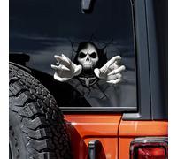 Nouiroy Adesivo horror fantasma per auto, tema horror, decalcomanie e adesivi per auto incrinate, impermeabile, decalcomania in vinile scuro gotico, adesivo decorativo per auto, finestre, paraurti,