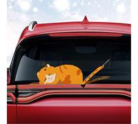 Nouiroy - Adesivo per tergicristallo posteriore per cani e gatti, divertente cucciolo e gattino, adesivo in vinile per parabrezza posteriore dell'auto, per tergicristallo posteriore (gatto arancione)