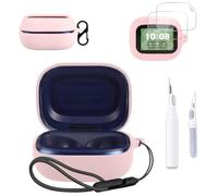 NOUKAJU - Custodia protettiva per auricolari JBL Live Buds 4 (con moschettone, cordino, penna per la pulizia e 2 pellicole protettive), a prova di caduta, pellicola protettiva per JBL Live Buds 4