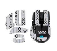 NOUKAJU Nastro antiscivolo per mouse, copertura completa, per mouse Corsair IRONCLAW RGB, autoadesivo, pretagliato, resistente al sudore, kit di aggiornamento professionale (bianco)