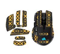 NOUKAJU Nastro antiscivolo per mouse, copertura completa, per mouse Corsair IRONCLAW RGB, autoadesivo, pretagliato, resistente al sudore, kit di aggiornamento professionale (nero e oro)