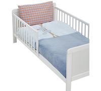 Noukies, Copripiumino con Federa in Velluto Morbido, 140 X 100 Cm, Blu (Blau / Beige)