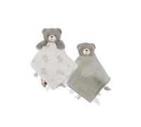 NOUKIE'S - Doudou reversibile Giorno e Notte - Orso Verde Orso - Materiale Veloudoux e garza di cotone biologico - Doppio peluche risveglio/sonno - Ideale per lenire e accompagnare il bambino