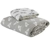Noukies M&M20 - Copripiumino biologico, 100 x 140 cm, 1 unità, colore: Grigio chiaro