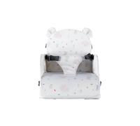 NOUKIE'S - Rialzo Rosa Bianco Bambino da 9 mesi a 3 anni Sedia per Bambini con Schienale e Cuscino- Leggero, Pieghevole e Nomade - Imbracatura, Sicurezza - Impermeabile, sfoderabile e lavabile - Max