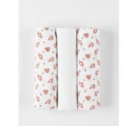 NOUKIE'S - Set di 3 panni Babou & Kendi - Mussola bio - Beige/Cappuccino - Motivi leopardati