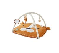 NOUKIE'S - Tappeto Attività Neonato Veloudoux Babou il Leone - Tappeto Sensoriale con Giochi Sospesi - Motricità, Sviluppo Sensoriale - Lavabile in Lavatrice - Nascita - Regalo