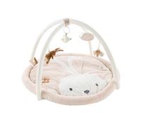 NOUKIE'S - Tappeto Attività Neonato Veloudoux Moka il Coniglio - Tappeto Sensoriale con Giochi Sospesi - Motricità, Sviluppo Sensoriale - Lavabile in Lavatrice - Nascita - Regalo