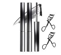 Nour Iron Wand Mascara, Nour Iron Mascara, Nour - Iron Wand Mascara, Iron Wand Mascara, Metal Rod Mascara, 3D Curling Iron Mascara, Waterproof, Flake Proof, Long Lasting (2black)