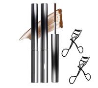 Nour Iron Wand Mascara, Nour Iron Mascara, Nour - Iron Wand Mascara, Iron Wand Mascara, Metal Rod Mascara, 3D Curling Iron Mascara, Waterproof, Flake Proof, Long Lasting (2brown)