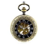 NOURIS Orologio da tasca e catena, Orologio da tasca da uomo con catena Orologi meccanici vintage Collana Scheletro cavo Intagliato a mano Orologio da taschino con catena a sospensione Uomo Donna