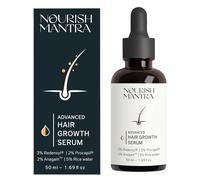 Nourish Mantra Siero avanzato per la crescita dei capelli, 50 ml, 3% Redensyl, 2% Anagain, 2% Procapil, 5% acqua di riso, favorisce la ricrescita dei capelli, trattamento anti diradamento e perdita di
