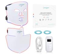 Nourished Bodynskin Maschera LED per Viso e Collo con Infrarossi Vicini - Terapia della Luce Blu, Rossa per il Viso - 228 LED - Strumento per la Cura della Pelle contro le Rughe, Anti-Età