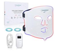 Nourished Bodynskin Maschera LED Portatile per il Viso con Infrarossi Vicini - Terapia della Luce Blu, Rossa per il Viso - 114 LED - Strumento per la Cura della Pelle contro le Rughe, Anti-Età