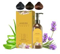 Nourishing Plant-Based Hair Color, Plant Single Dose Floral Fragrance Dye, Japanese Long Lasting Natural Hair Dye Shampoo, Softens and Adds Shine for Women & Men (Chestnut Brown)