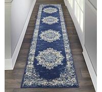 Nourison Grafix - Tappeto tradizionale, 7,6 x 3,5 m, colore: blu navy/blu