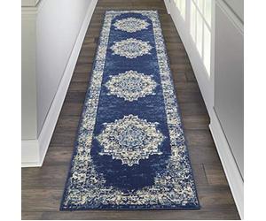 Nourison Grafix - Tappeto tradizionale, 7,6 x 3,5 m, colore: blu navy/blu