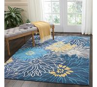 NOURISON Passion Floreale Blu 5'x 7' Area Tappeto 5'3" x 7'3"