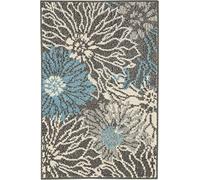 NOURISON Passion - Tappeto floreale chic, colore: antracite/blu (5,1 x 7,6 cm)