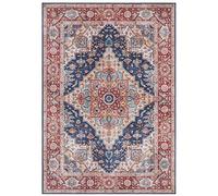Nouristan Asmar - Tappeto da soggiorno orient-touch, motivo floreale, a pelo corto, per sala da pranzo, soggiorno, camera da letto, blu, 80 x 150 cm