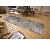 Nouristan Gizeh Tappeto piatto per interni ed esterni, design moderno, look vintage, lavabile, resistente alle intemperie e ai raggi UV, per balcone, terrazza, giardino, soggiorno, colore crema, blu,