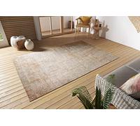 Nouristan Gizeh Tappeto piatto per interni ed esterni, design moderno, look vintage, lavabile, resistente alle intemperie e ai raggi UV, per balcone, terrazza, giardino, soggiorno, colore crema,