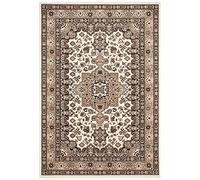 Nouristan Parun Täbriz Mirkan Orient Tappeto, Stile, Pelo Corto, Vintage, Orientale, per Sala da Pranzo, Soggiorno, Camera da Letto, 120 x 170 cm, Polipropilene (PP), Beige Avorio