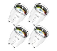 Nous A1 WiFi 16A Intelligente Presa con misuratore consumo elettrico, protezione sovratensione, temporizzatore, controllo remoto senza hub, Alexa, Google Home, Tuya Smart life 4 pezzi multipresa