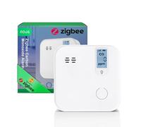 NOUS E12 Rilevatore Monossido di Carbonio ZigBee con Display LCD - Allarme ≥85 dB, Notifiche App, Sensore fino a 10 anni, Compatibile Alexa, Google Home, Tuya, Richiede Hub ZigBee